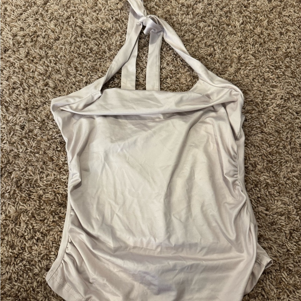 SHEIN White Halter Top with Open back